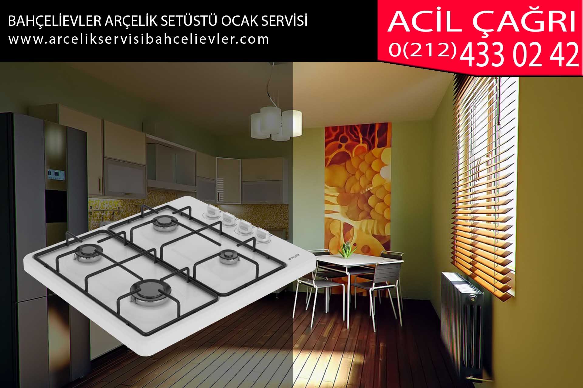 bahçelievler arçelik setüstü ocak servisi